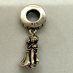 Sterling Silver Dancing Couple Heart Dangle Charm Bead – Romantic Love Jewelry